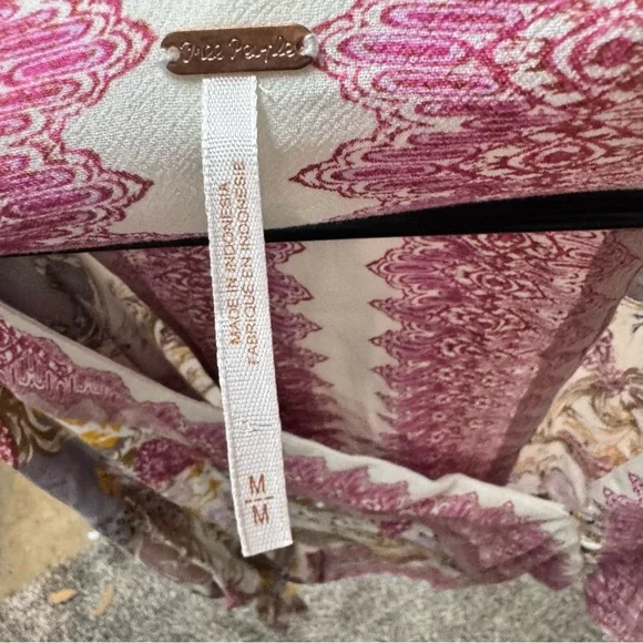 Free People Lola Floral Kimono Crop Catch Me If You Can  Mixed Print Size Medium - Picture 5 of 6